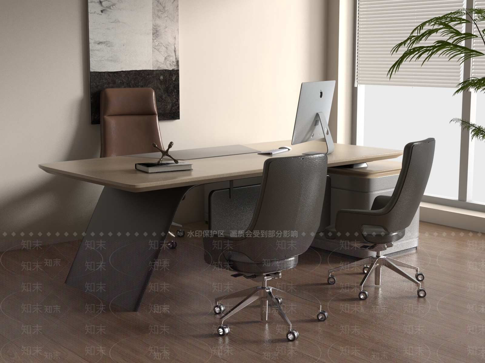 办公桌椅3D模型下载【ID:1186583702】