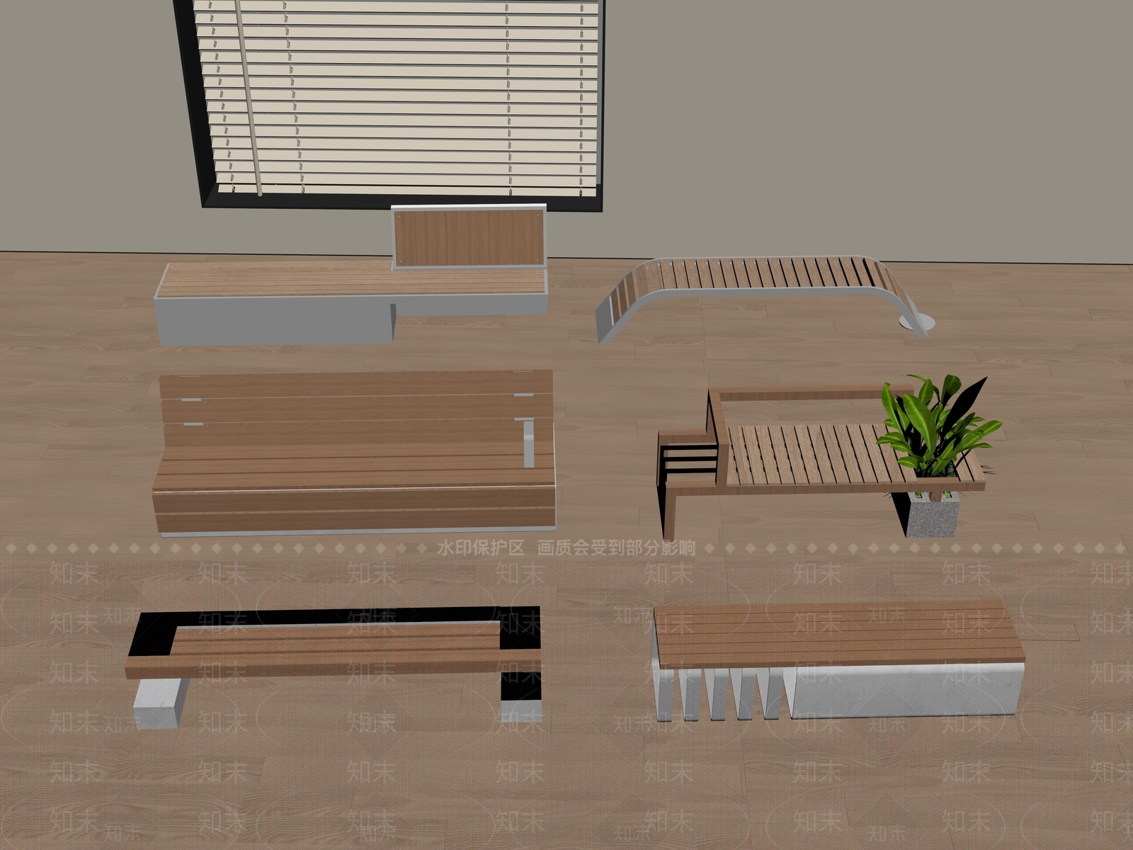 景观座椅SU模型下载【ID:1186586267】