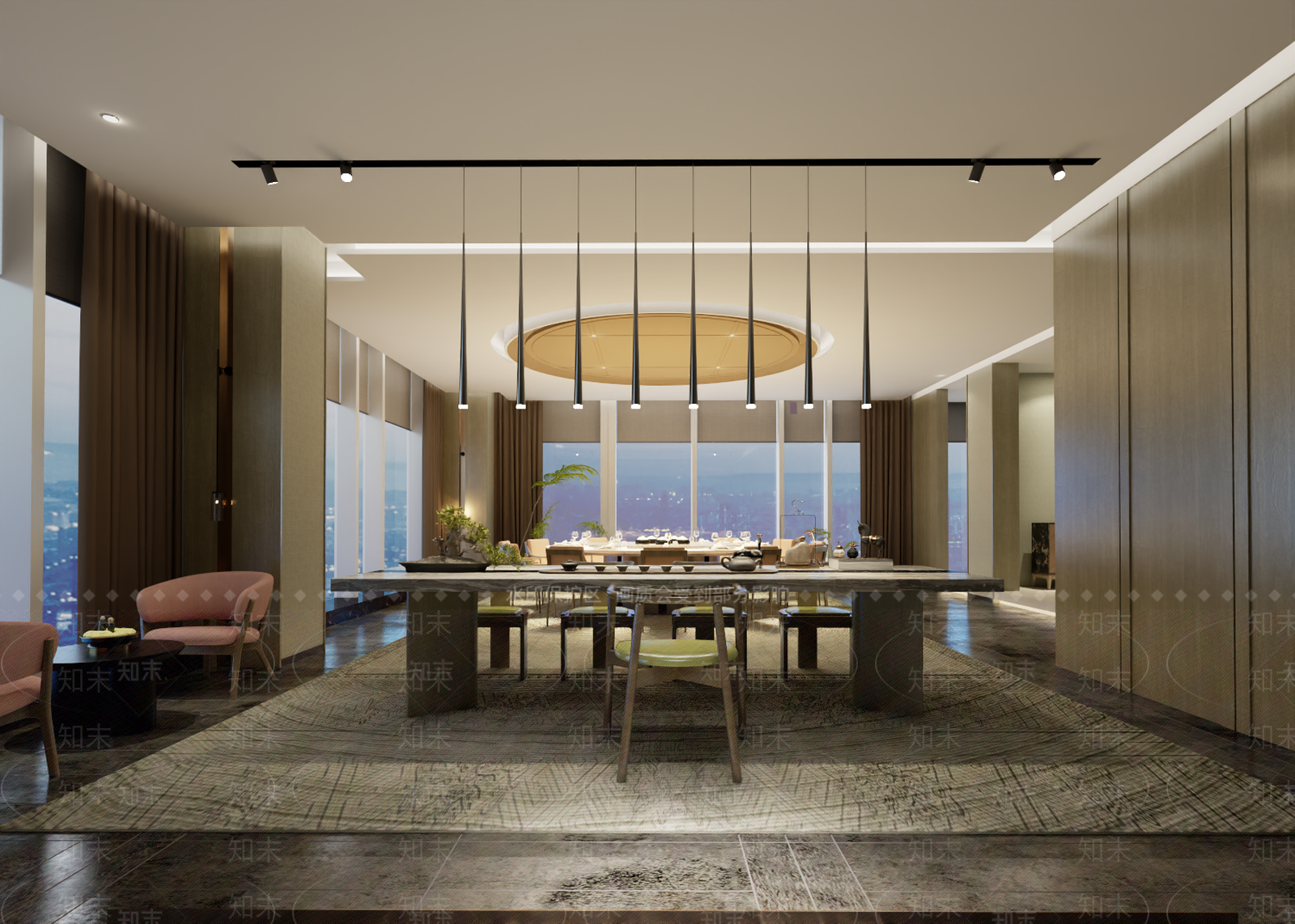新中式现代包厢3D模型下载【ID:1186587706】