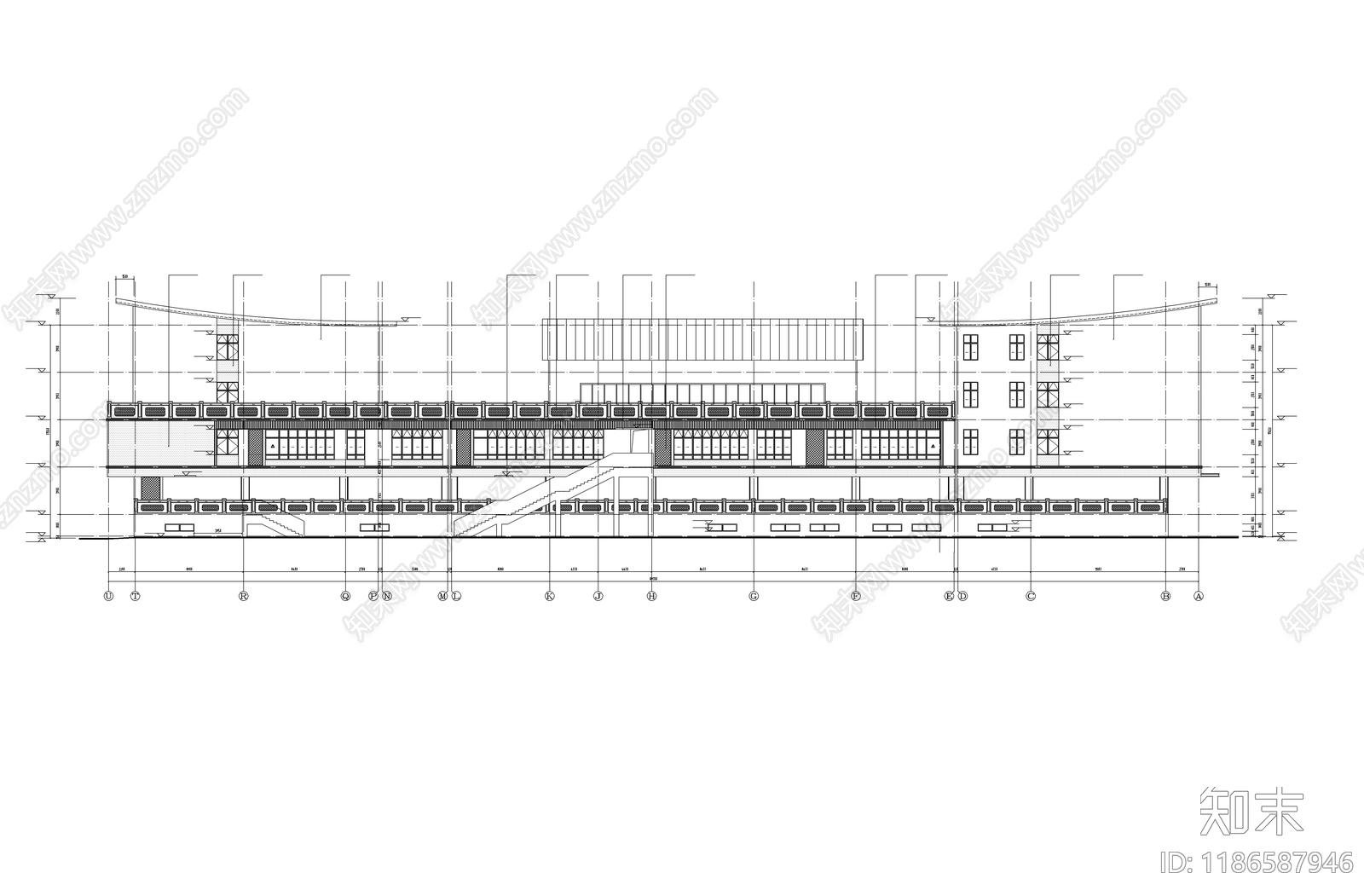 现代学校建筑cad施工图下载【ID:1186587946】