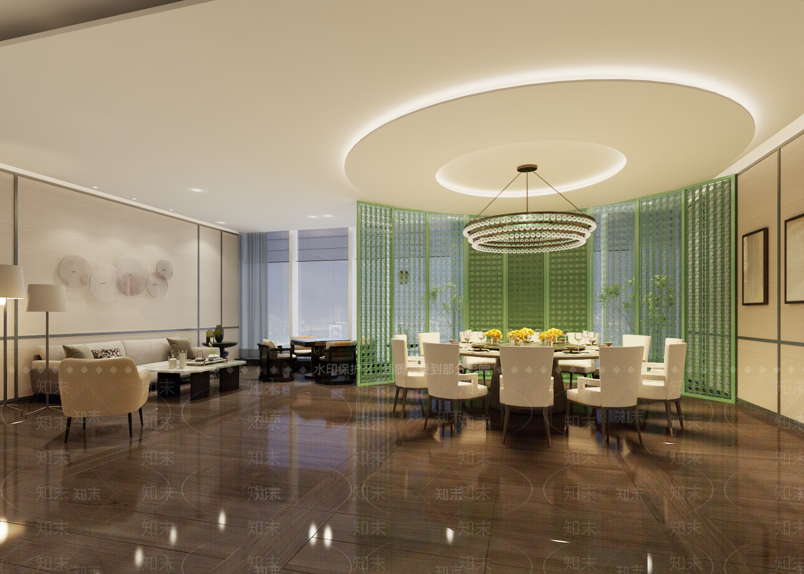 现代新中式包厢3D模型下载【ID:1186588682】