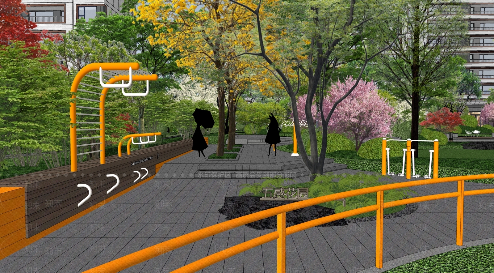 现代口袋公园SU模型下载【ID:1186589664】