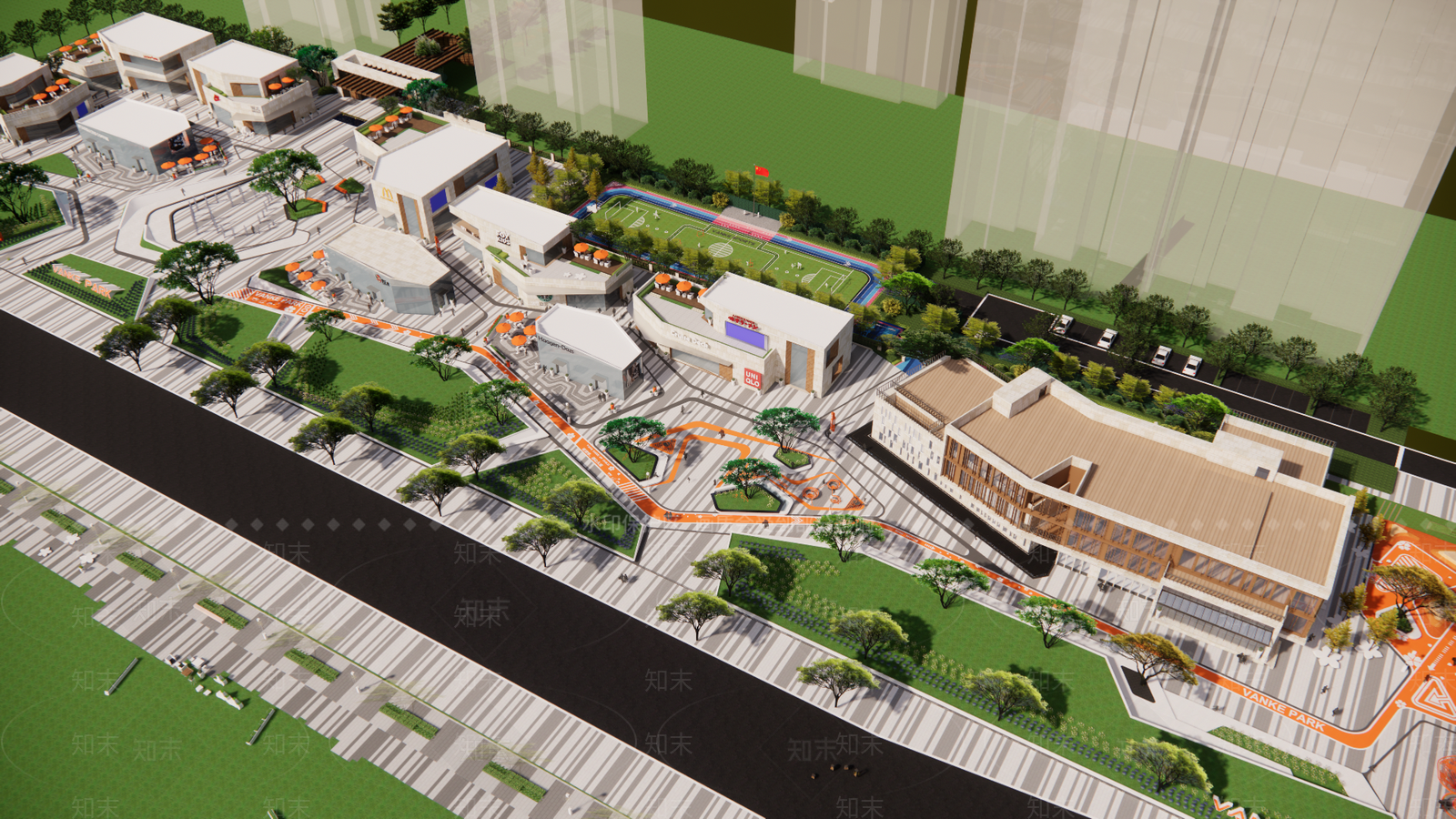 现代商业景观SU模型下载【ID:1186592816】