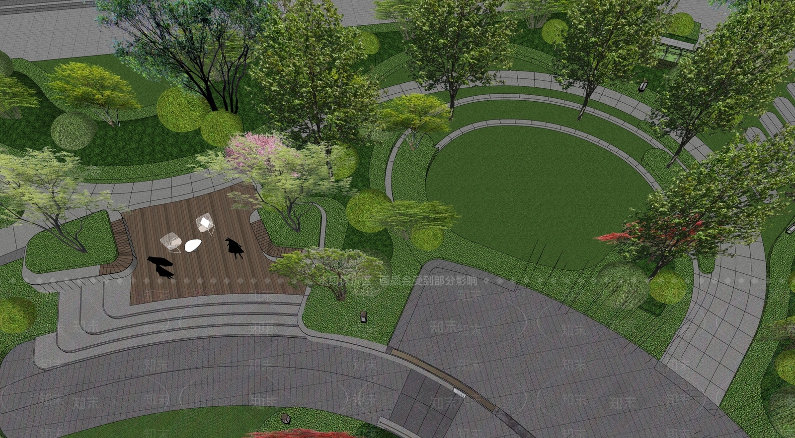现代办公景观SU模型下载【ID:1186595724】