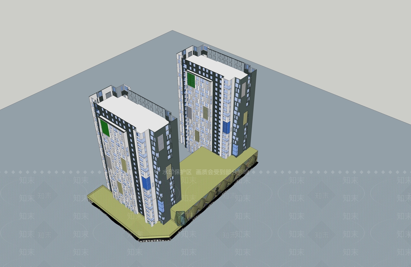 现代酒店建筑SU模型下载【ID:1186596687】