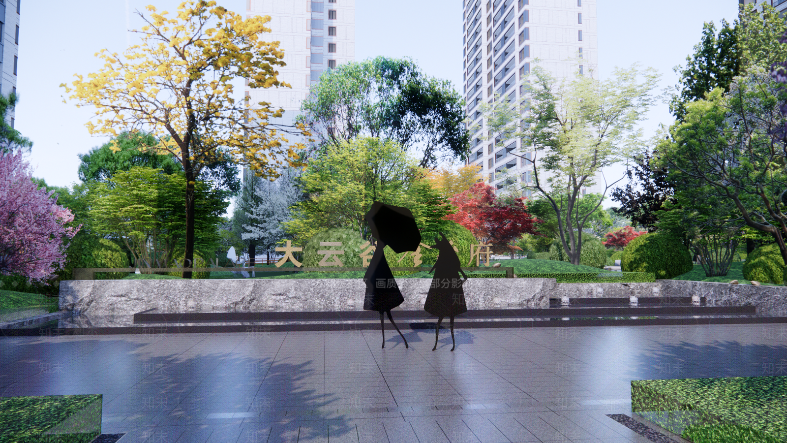现代新中式水景SU模型下载【ID:1186597022】