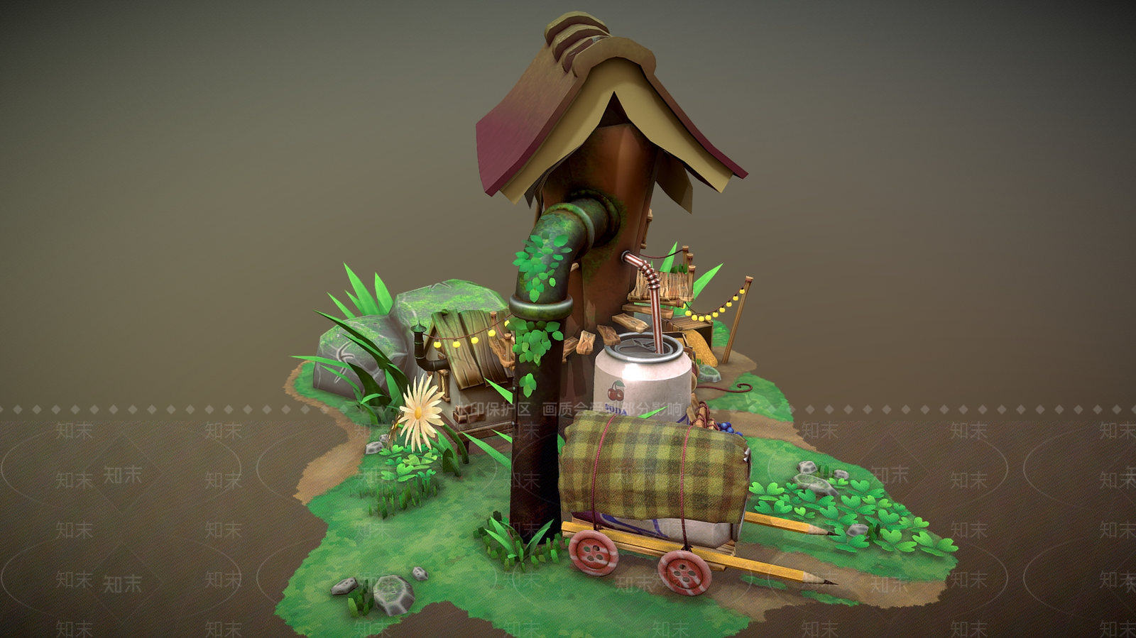 现代艺术风格建筑3D模型下载【ID:1186602886】
