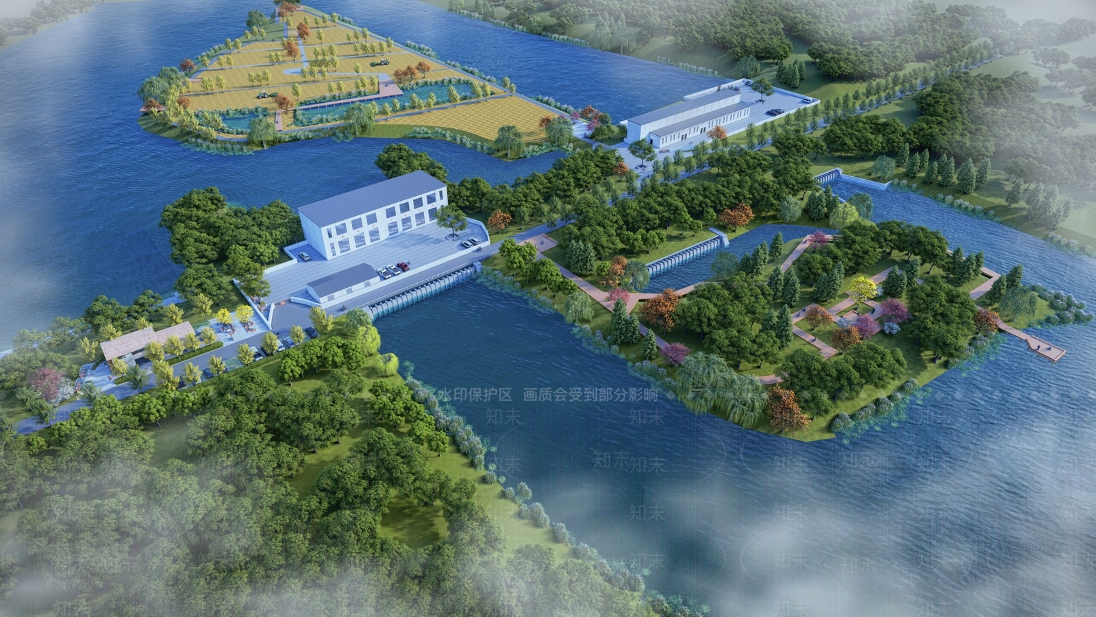 现代工业水利SU模型下载【ID:1186603120】