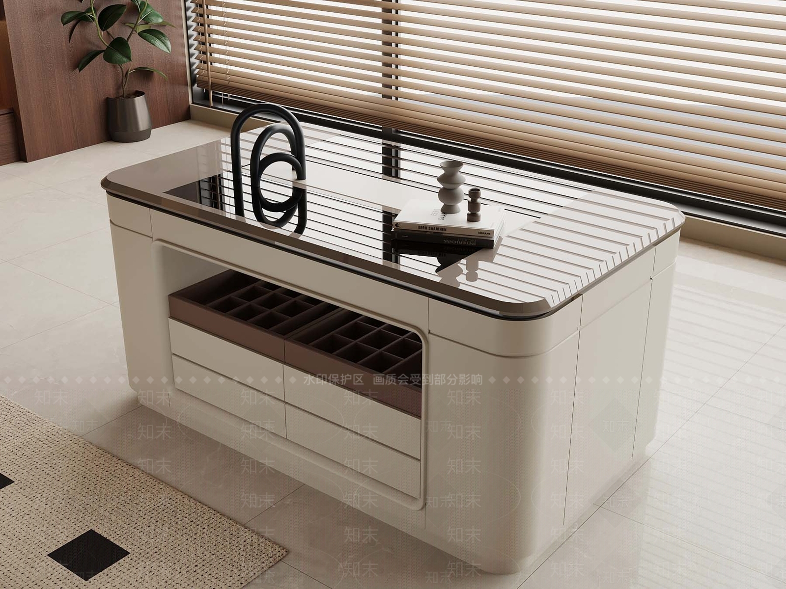 法式奶油首饰柜3D模型下载【ID:1186604276】