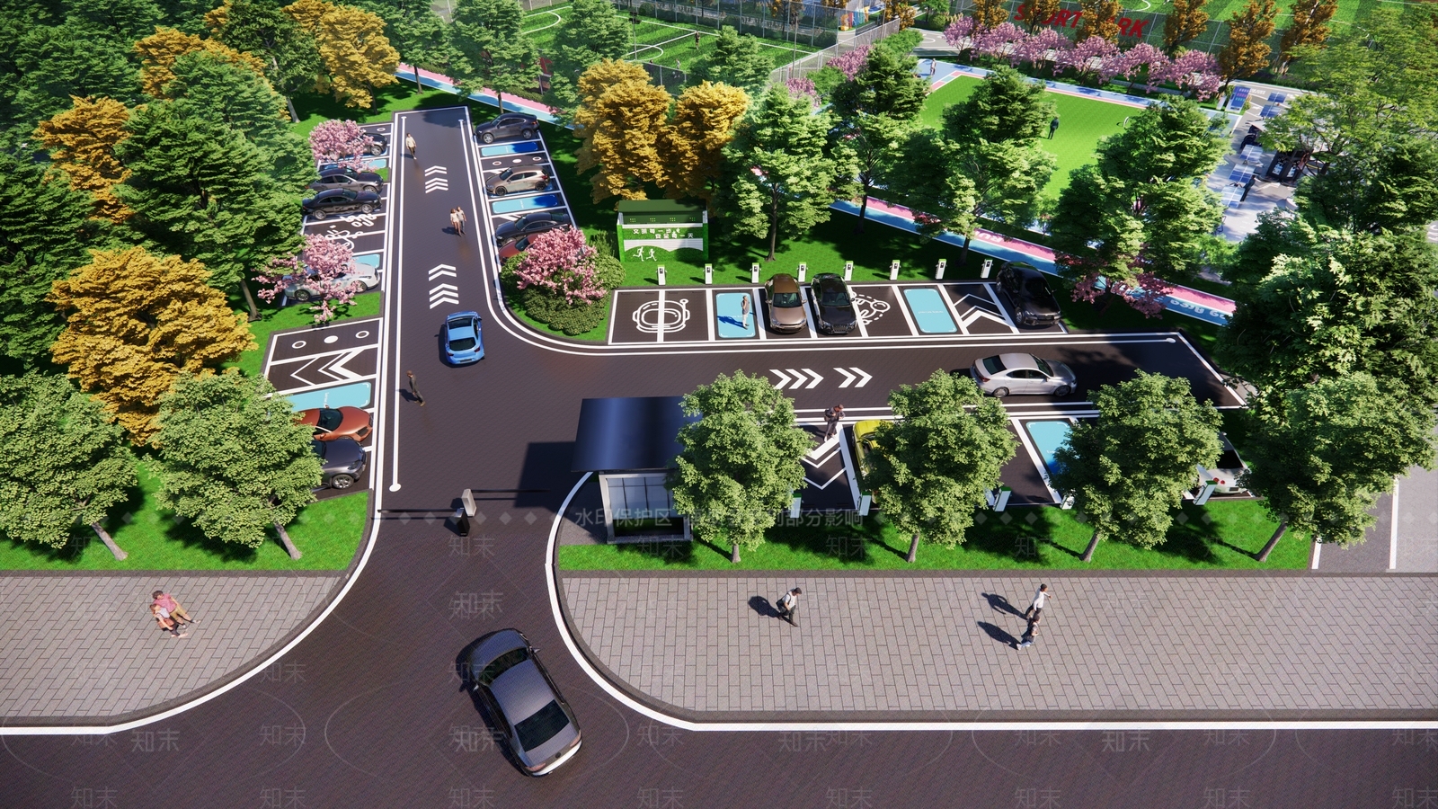 现代停车场SU模型下载【ID:1186605963】