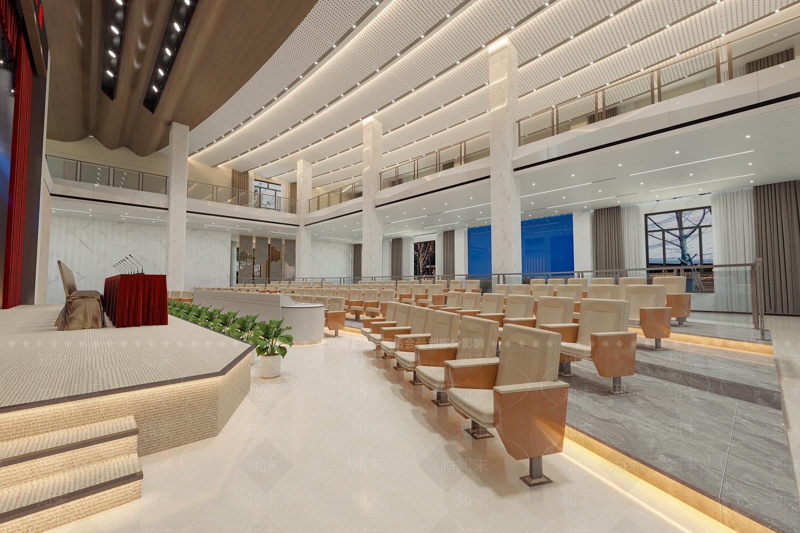 现代新中式报告厅3D模型下载【ID:1186609003】