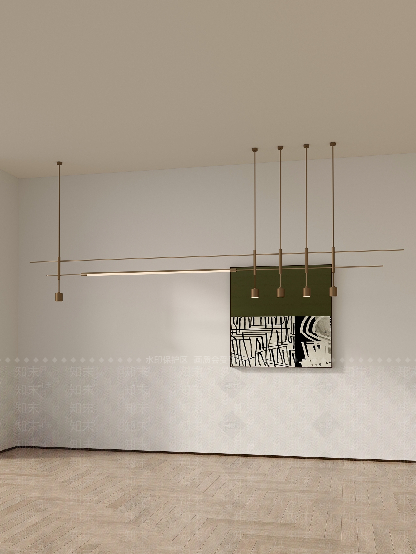 现代极简吊灯3D模型下载【ID:1186612959】