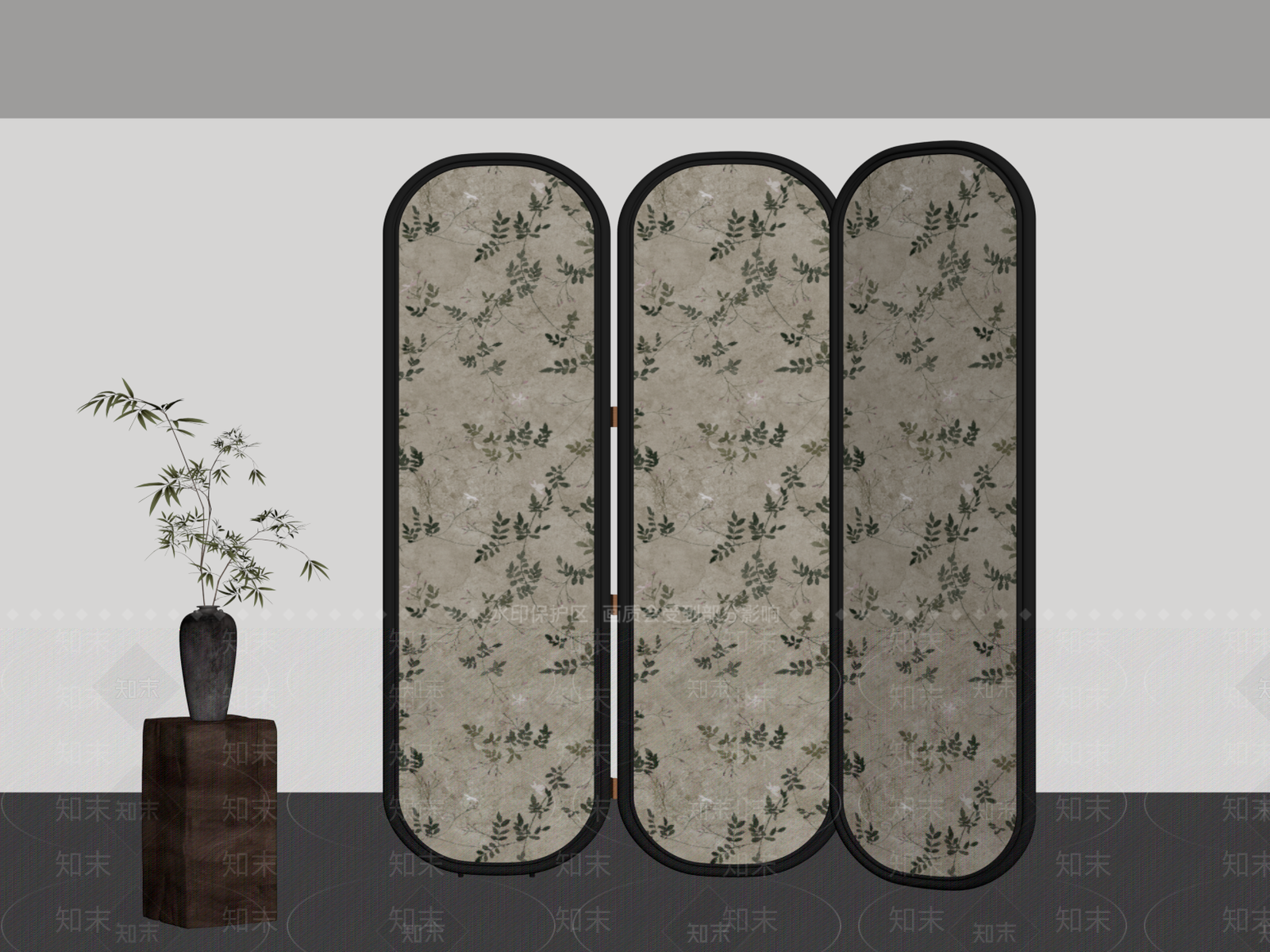 新中式屏风SU模型下载【ID:1186614253】