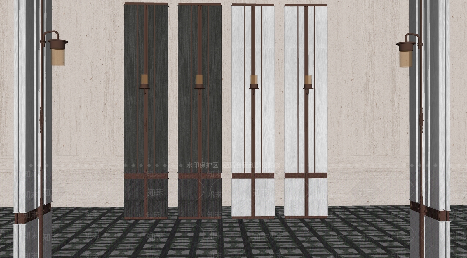 现代意式屏风SU模型下载【ID:1186615035】