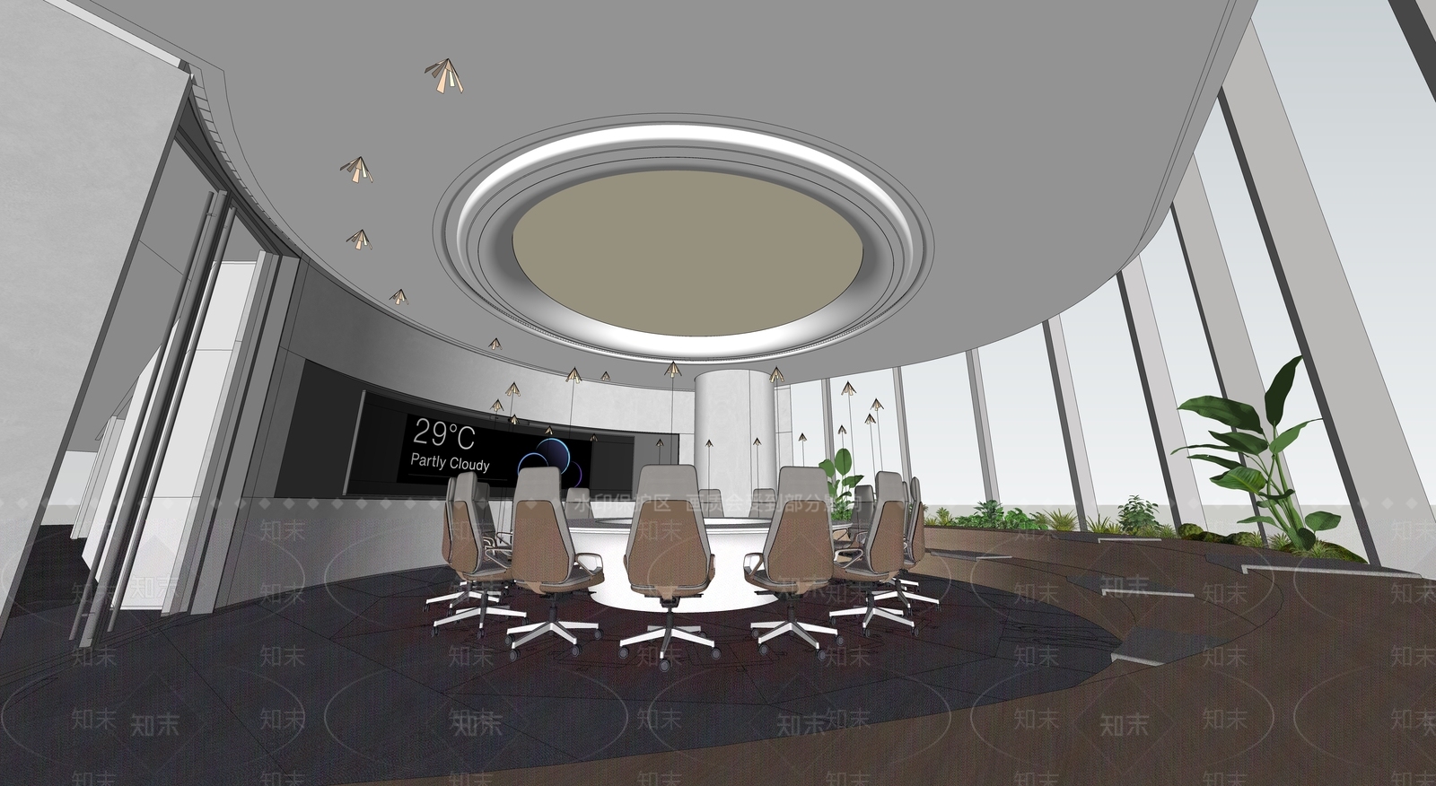 现代会议室SU模型下载【ID:1186619065】