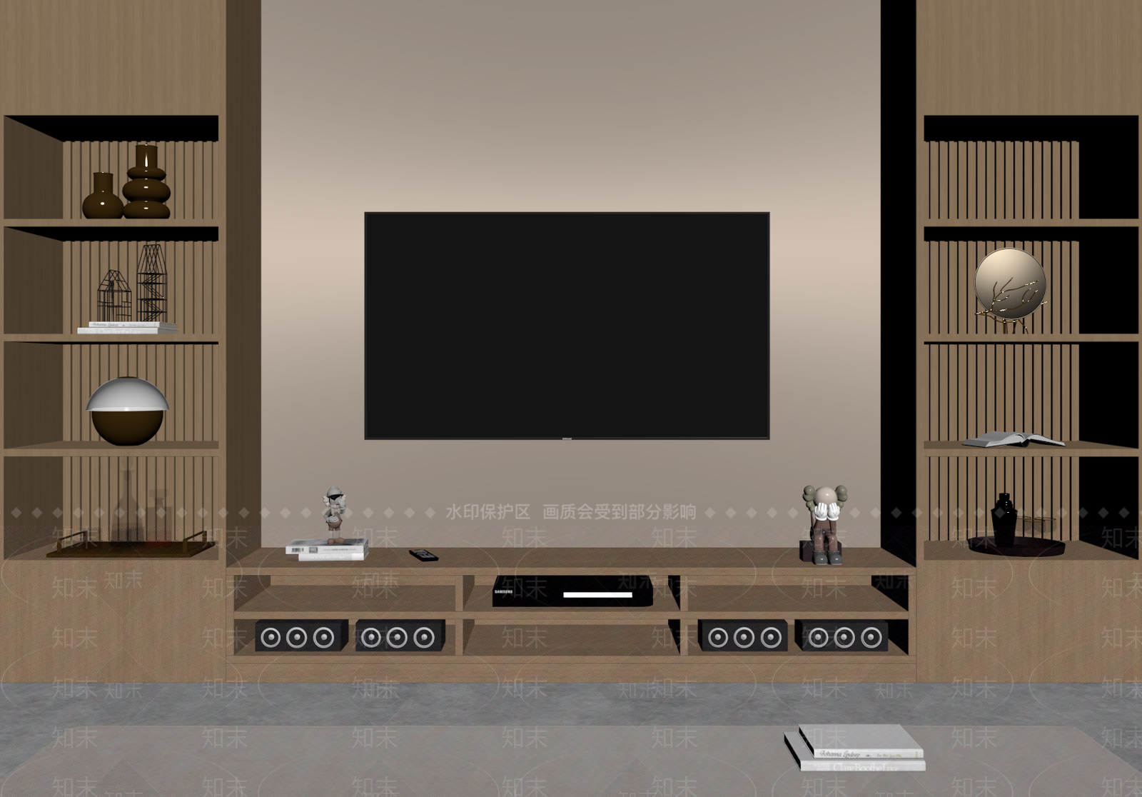 现代原木电视柜SU模型下载【ID:1186619530】