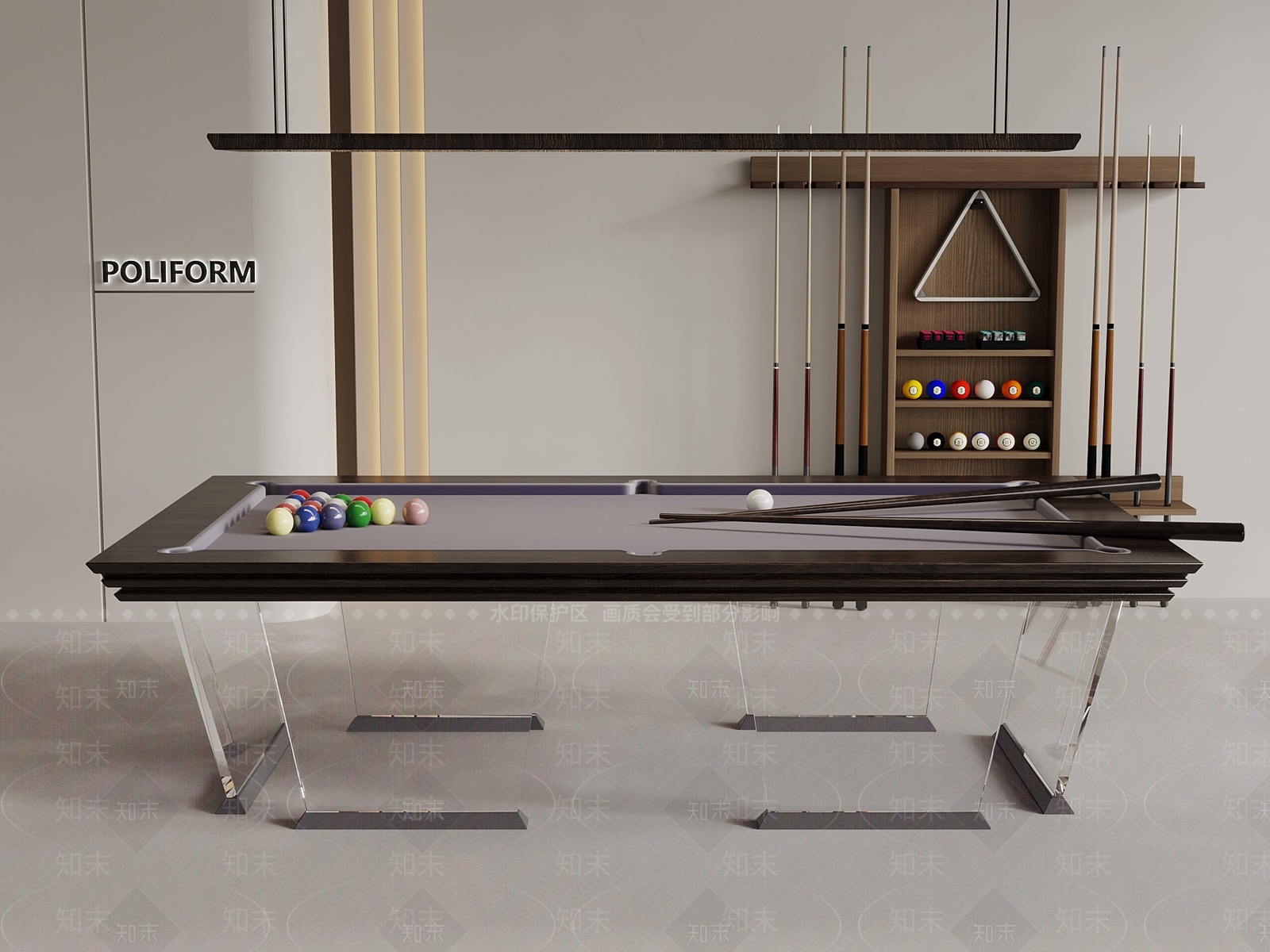 台球桌3D模型下载【ID:1186620892】