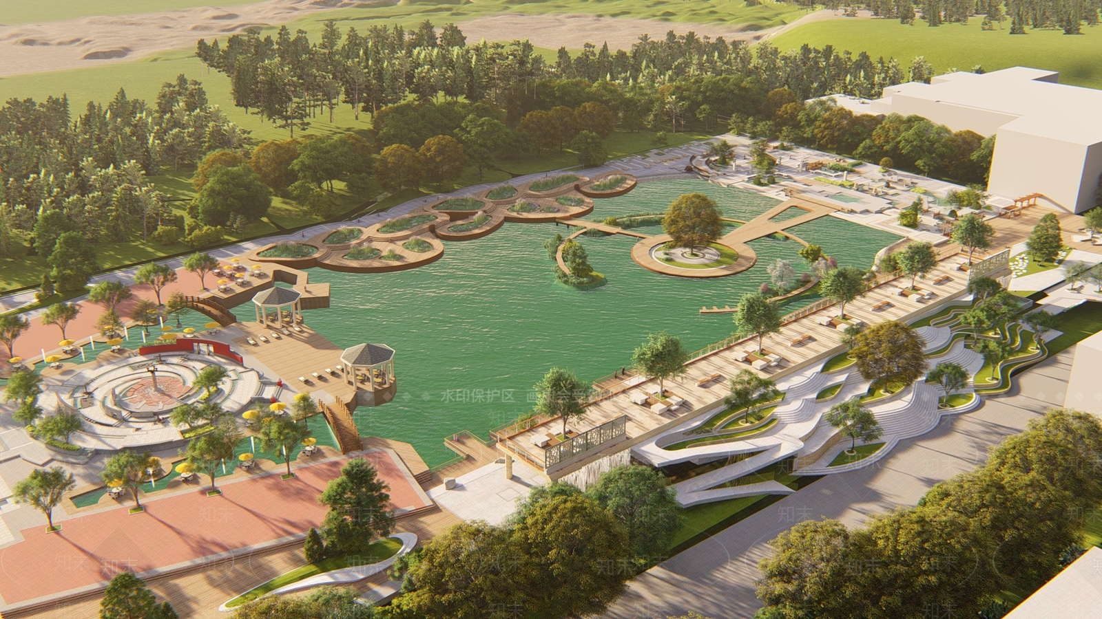 现代校园景观SU模型下载【ID:1186621272】