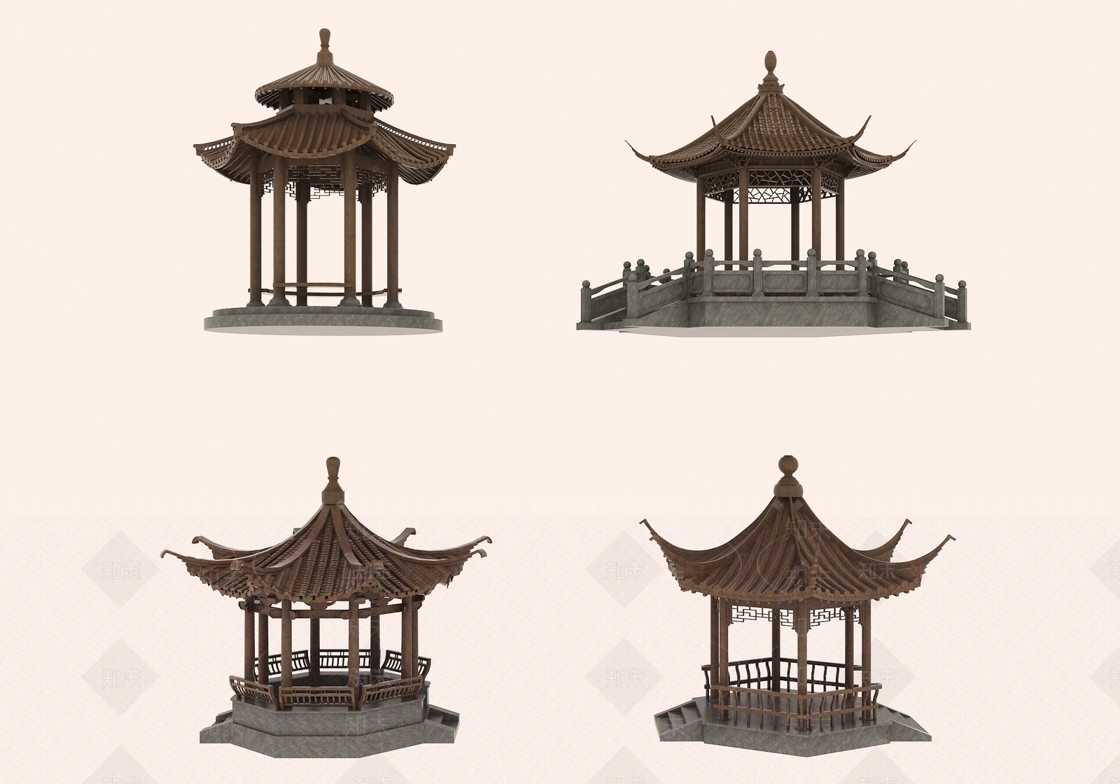 新中式中式古建3D模型下载【ID:1186621644】