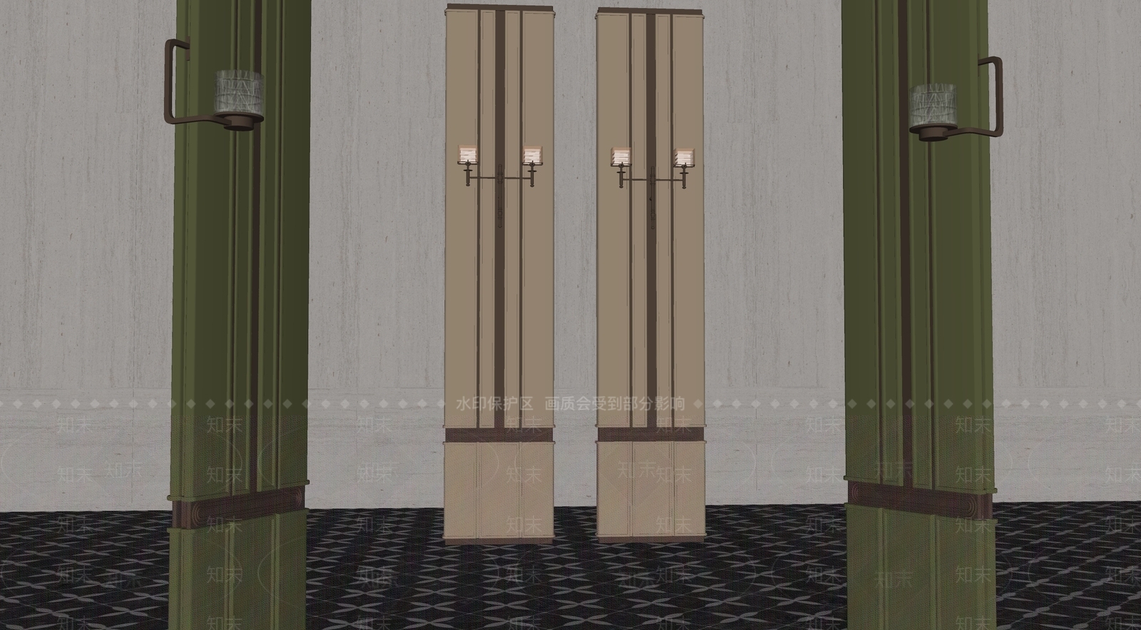 现代意式屏风SU模型下载【ID:1186622164】