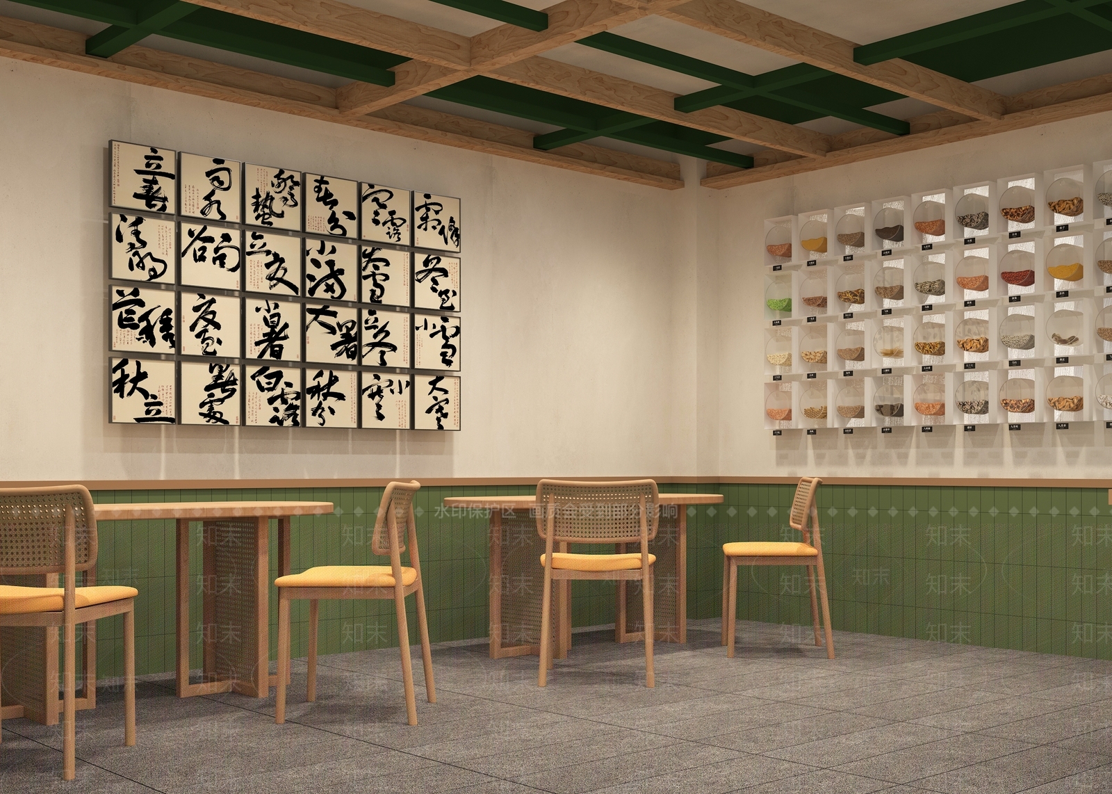 新中式现代奶茶店3D模型下载【ID:1186631708】