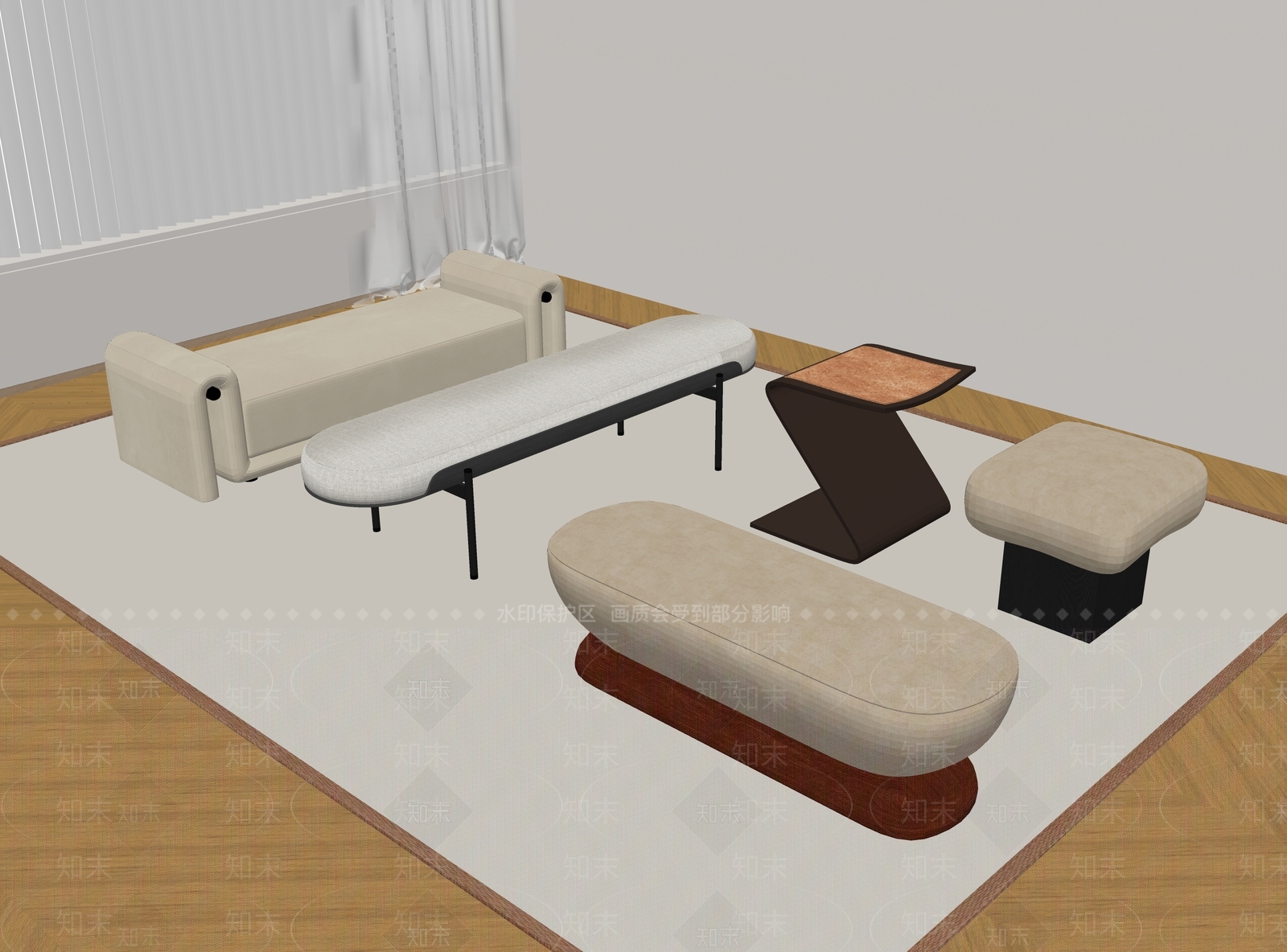 现代其他凳子SU模型下载【ID:1186625253】