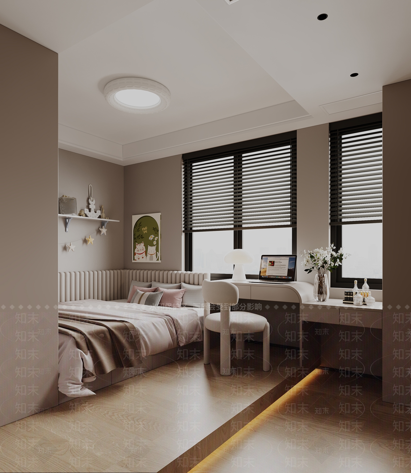 现代榻榻米卧室3D模型下载【ID:1186628442】