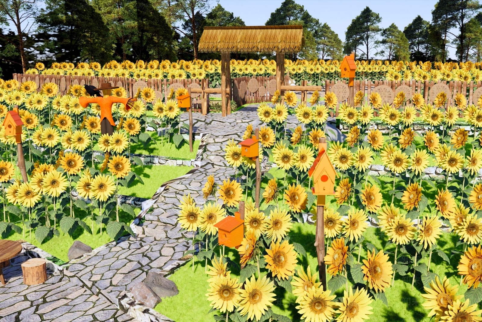 现代乡村公园SU模型下载【ID:1186632168】