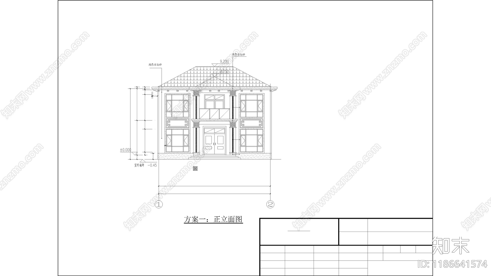 现代别墅建筑施工图下载【ID:1186641574】