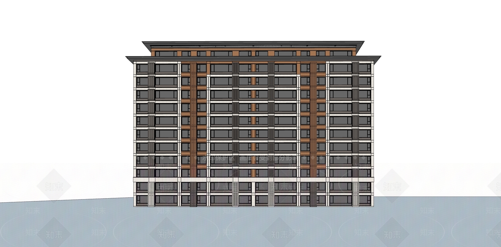新中式中古多层住宅SU模型下载【ID:1186641983】