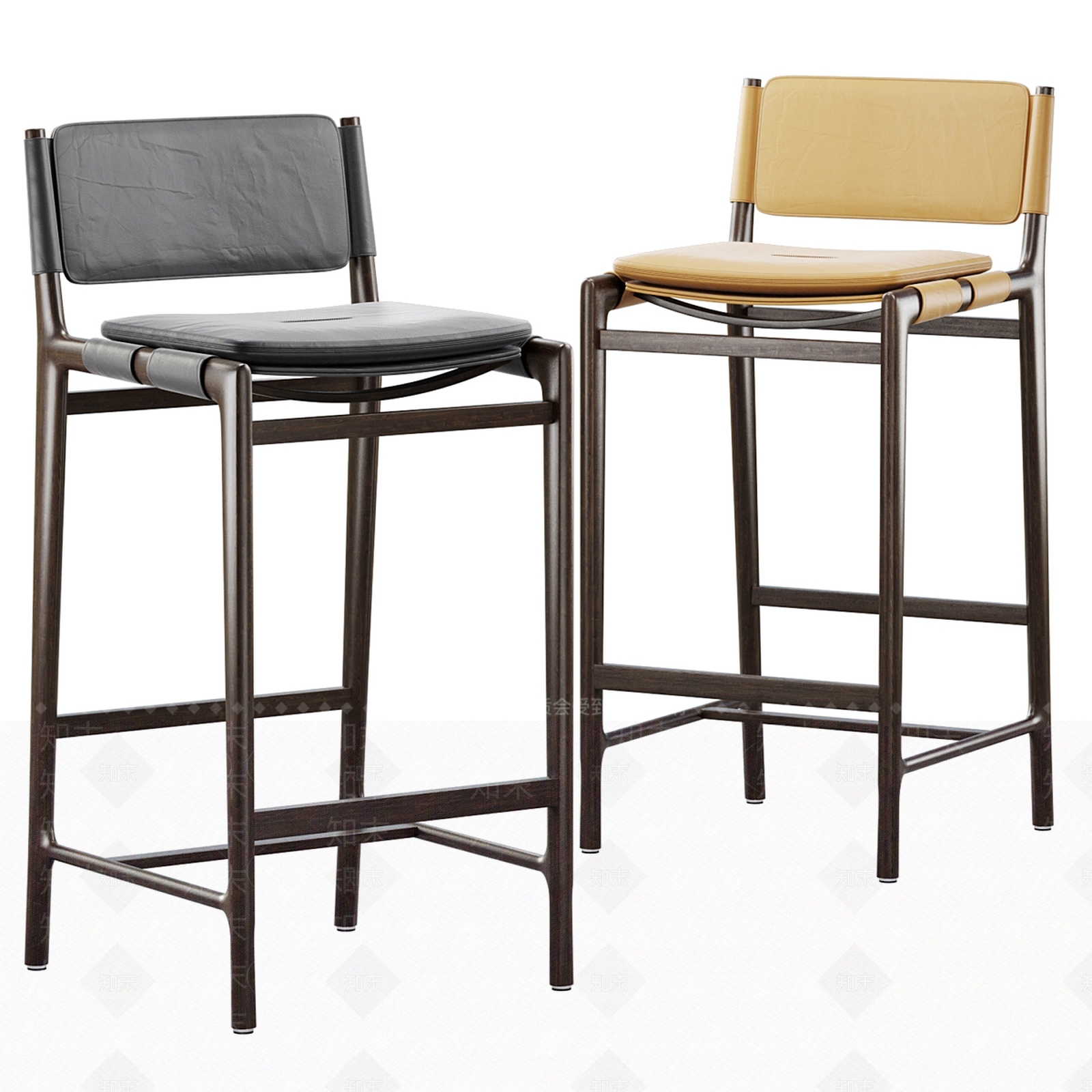 新中式意式吧椅3D模型下载【ID:1186643155】