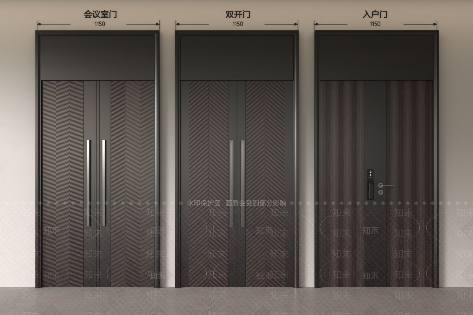 新中式现代双开门SU模型下载【ID:1186649628】