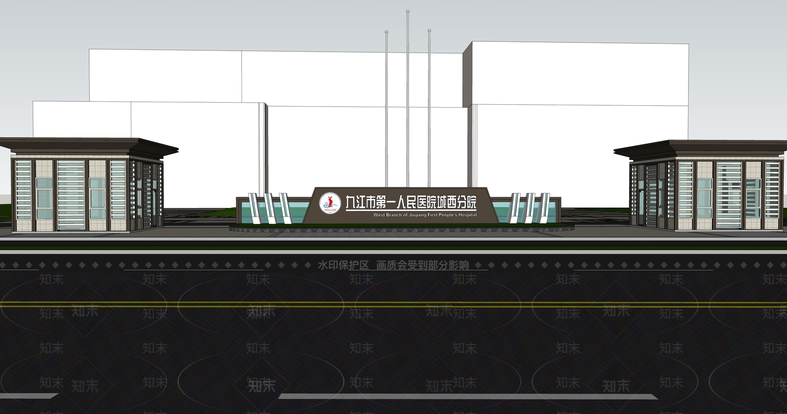 新中式现代入口大门SU模型下载【ID:1186650707】