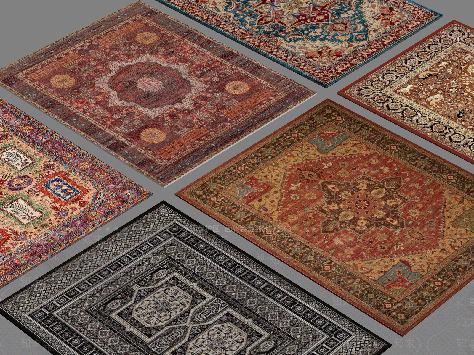欧式复古地毯SU模型下载【ID:1186652405】