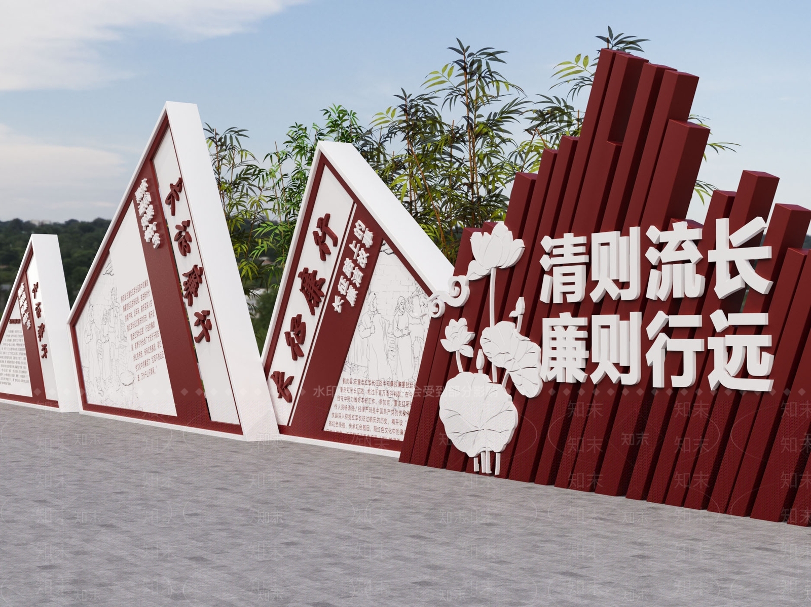 新中式景观雕塑3D模型下载【ID:1186653371】