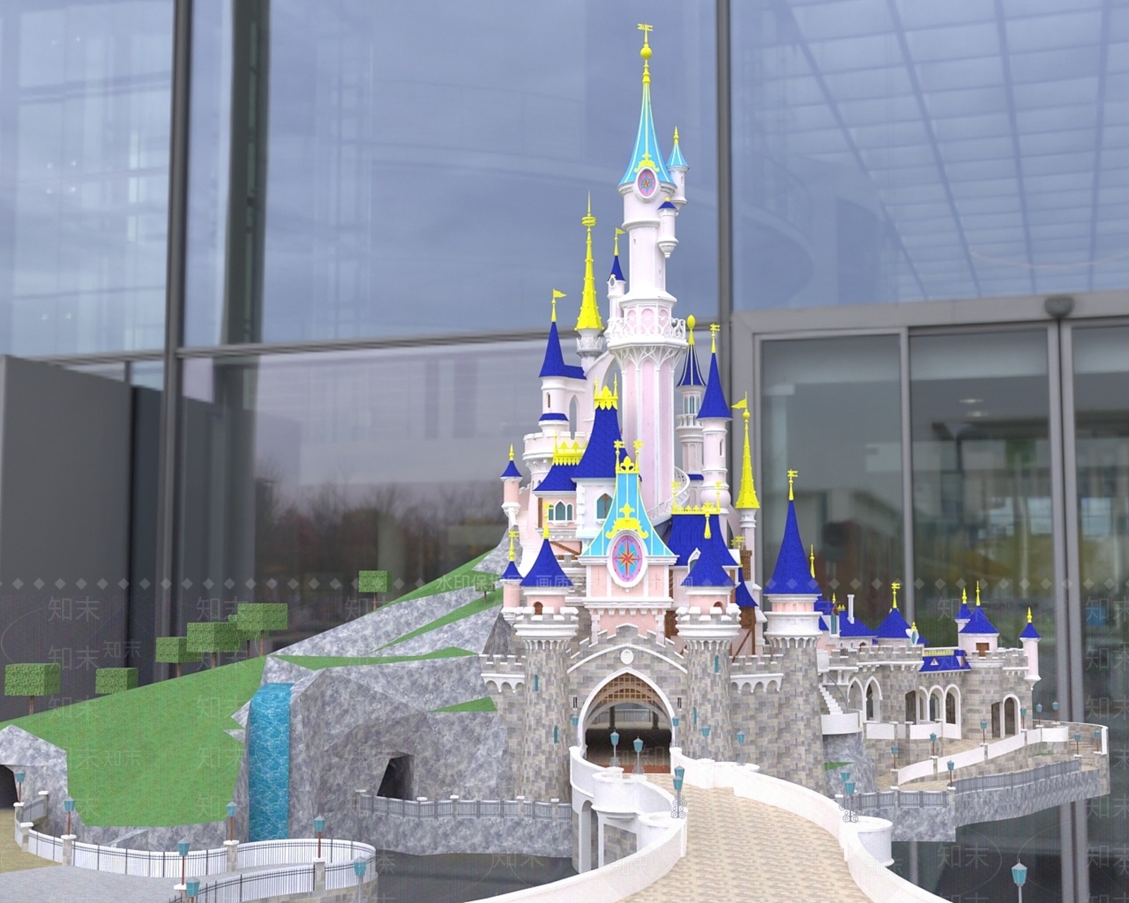 现代办公大厅3D模型下载【ID:1186661565】
