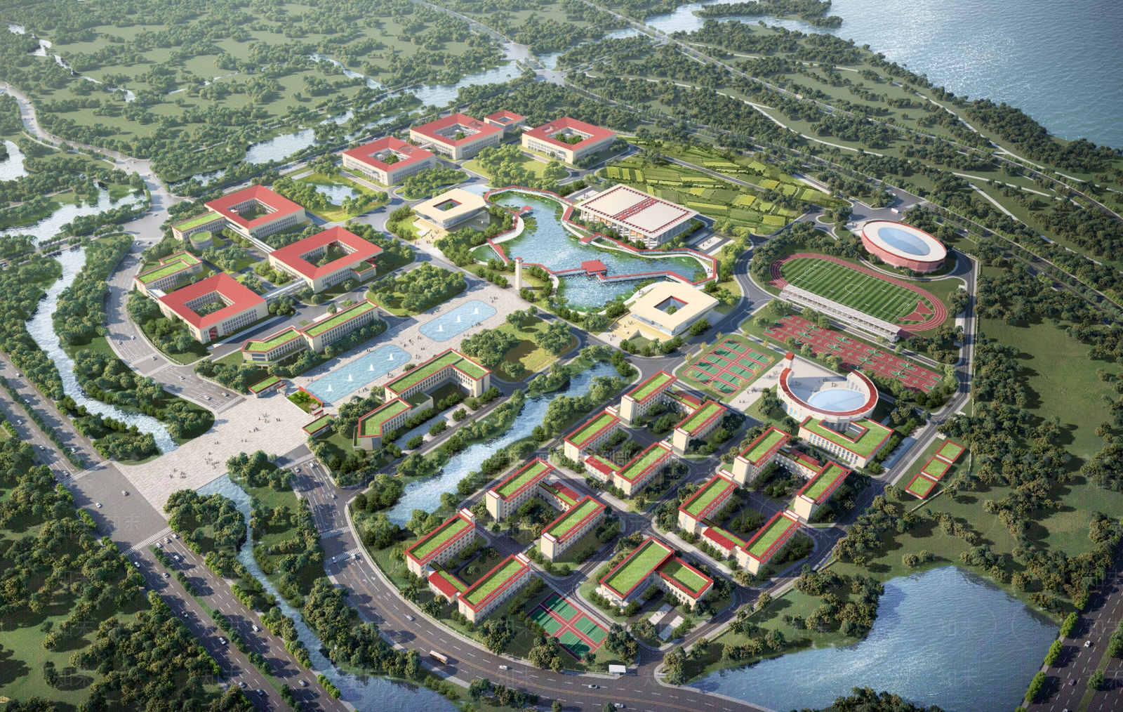 复古现代学校建筑SU模型下载【ID:1186961089】