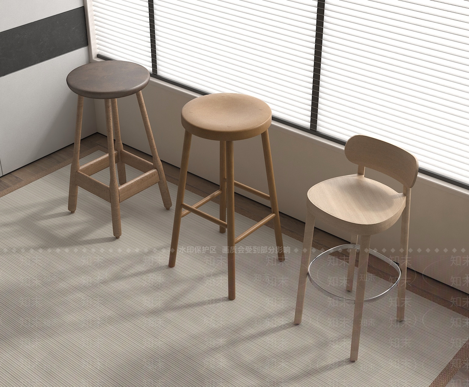 现代吧椅3D模型下载【ID:1186663419】
