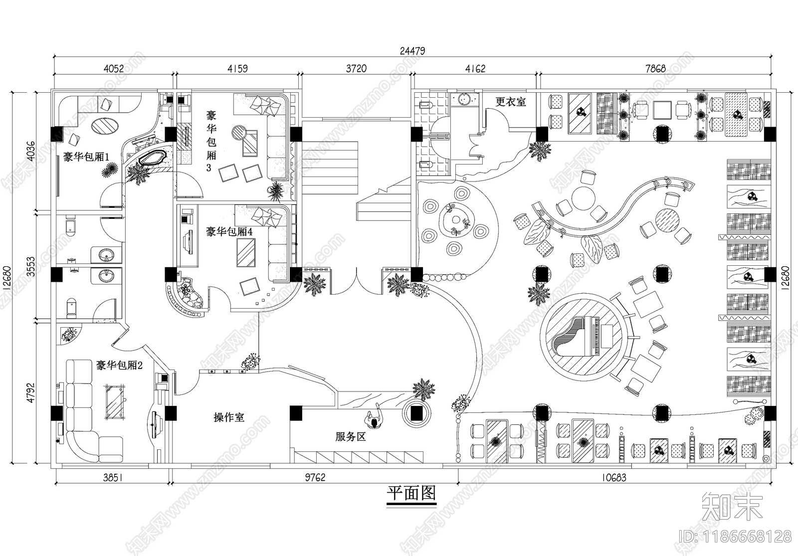 咖啡厅施工图下载【ID:1186668128】