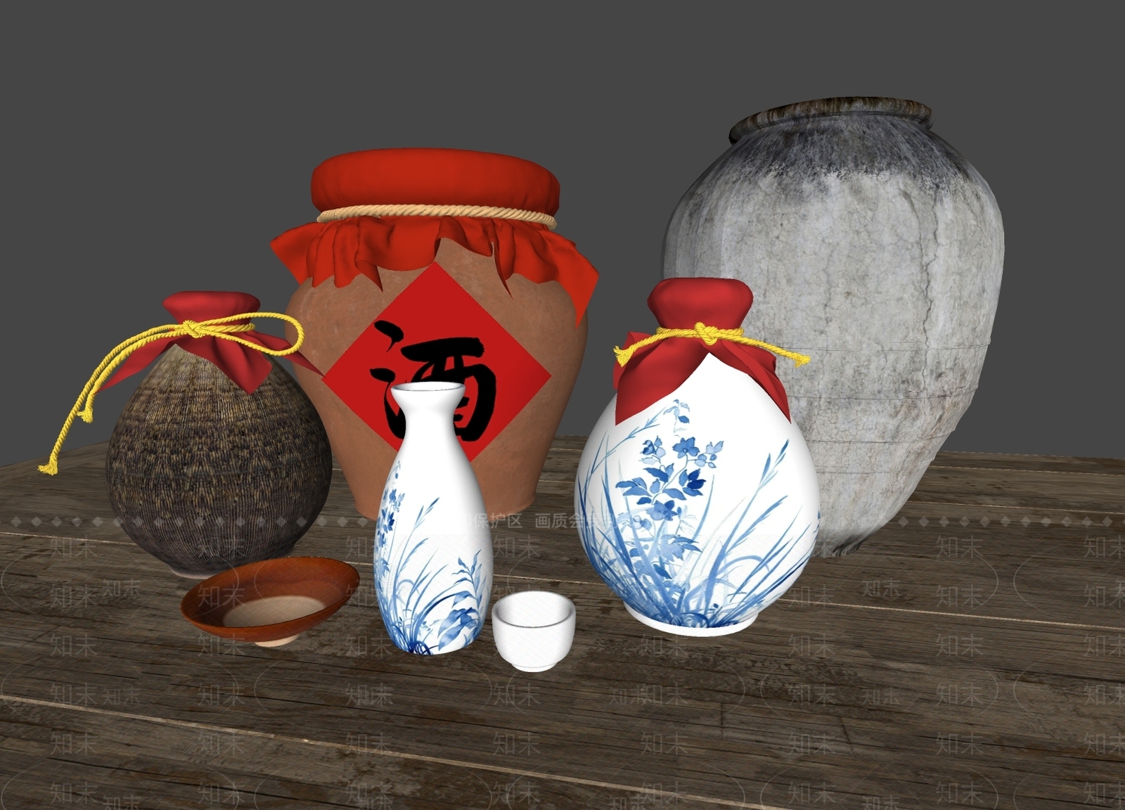 酒具SU模型下载【ID:1186669106】