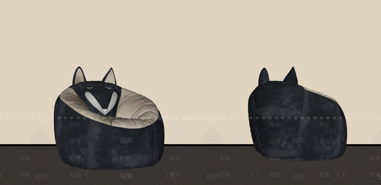中古侘寂懒人沙发SU模型下载【ID:1186670678】