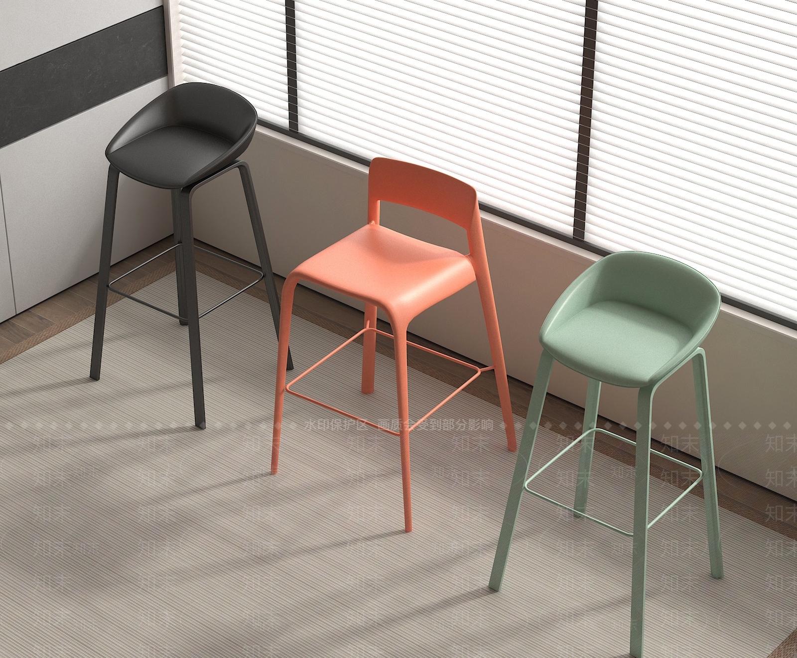 现代吧椅3D模型下载【ID:1186672677】
