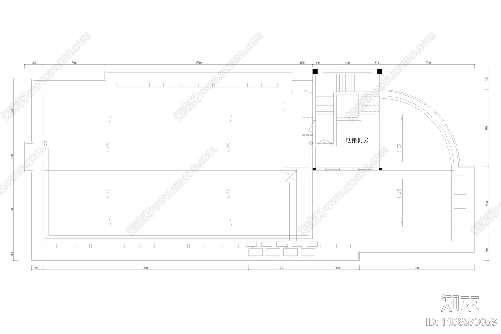 现代简约办公楼建筑cad施工图下载【ID:1186673059】