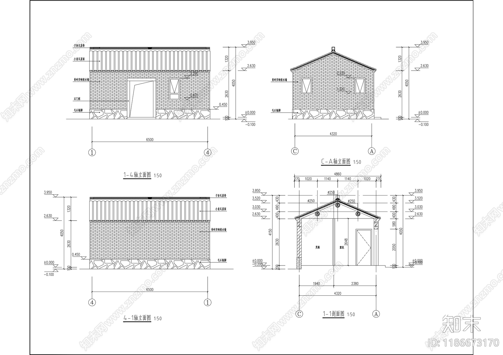 现代公共卫生间施工图下载【ID:1186673170】