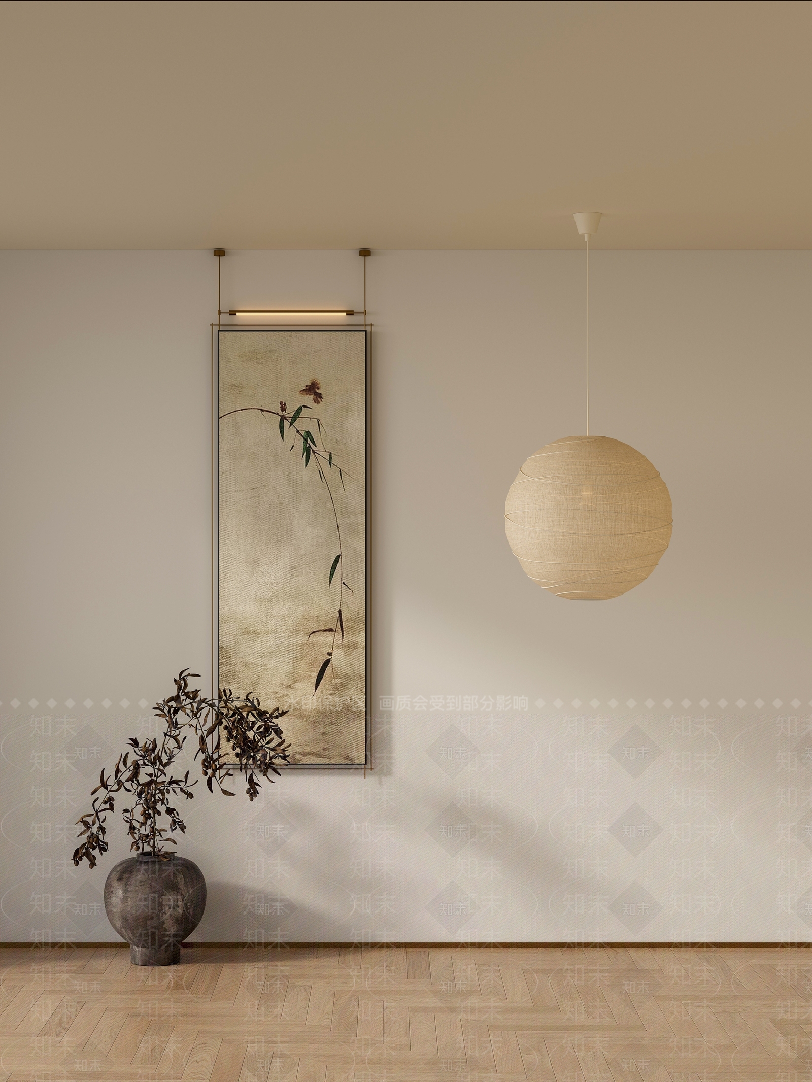 新中式侘寂吊灯3D模型下载【ID:1186674069】