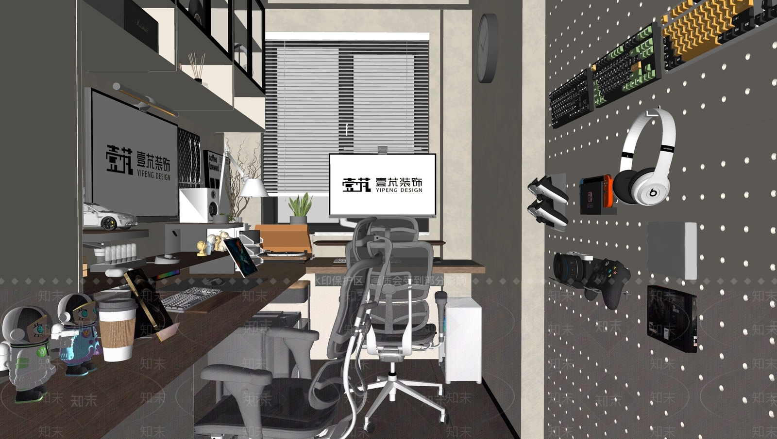 现代电竞房SU模型下载【ID:1186676220】