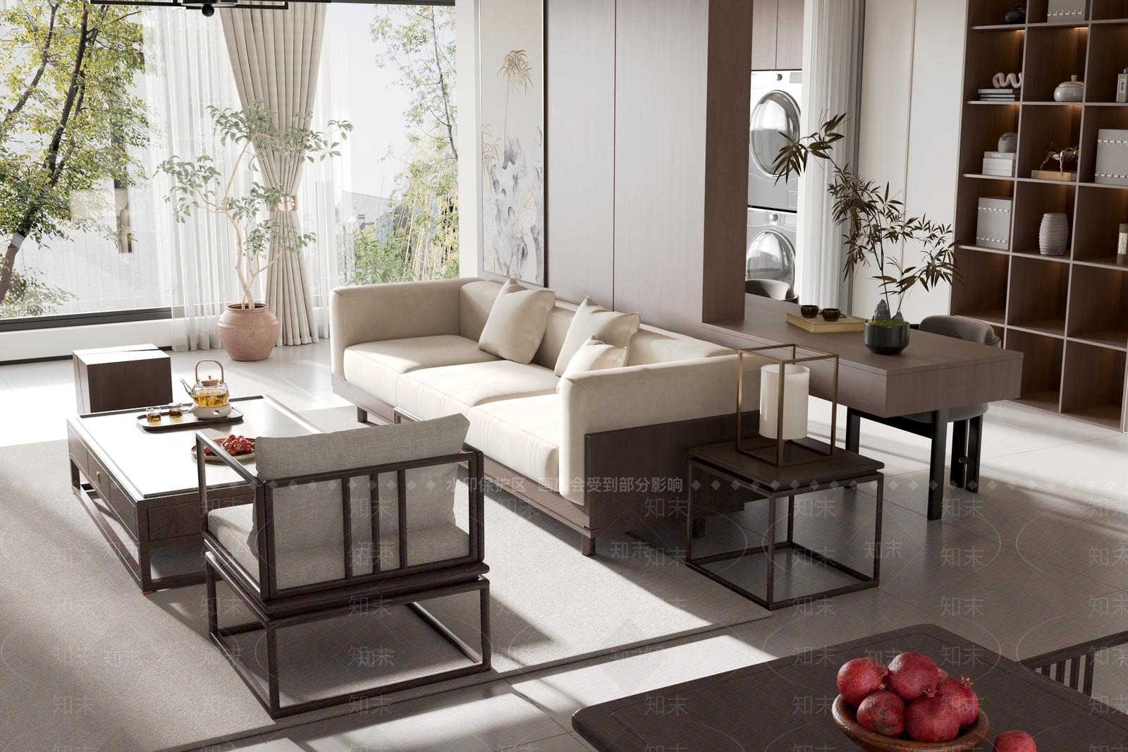 新中式中式家居客厅3D模型下载【ID:1186676818】