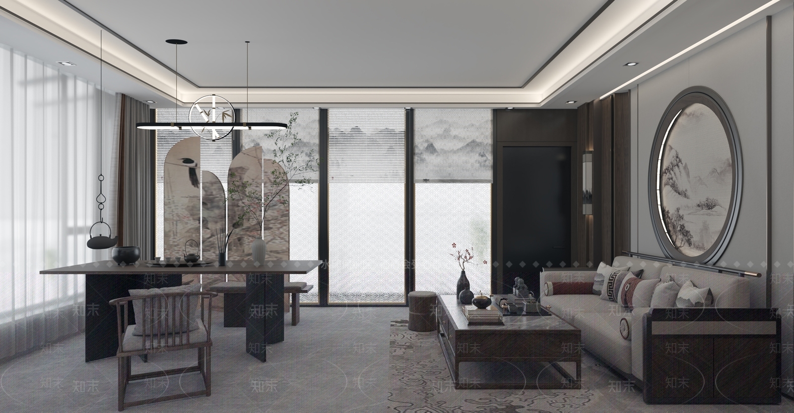 新中式中式其他商业空间3D模型下载【ID:1186683330】