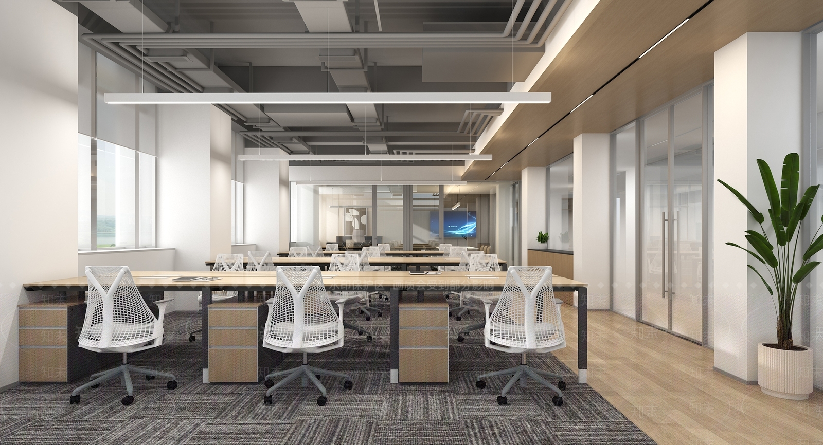 现代办公大厅3D模型下载【ID:1186683900】