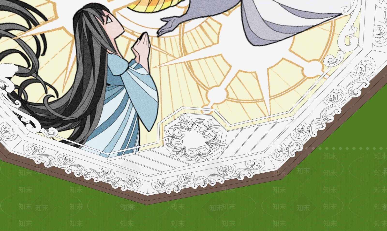 现代新中式吊顶SU模型下载【ID:1186695583】